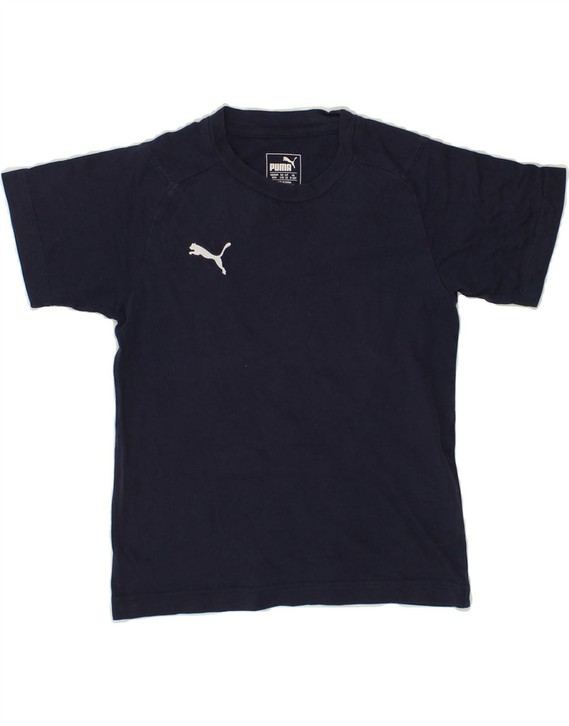 PUMA Boys T-Shirt Top 9-10 Years Navy Blue Cotton | Vintage Puma | Thrift | Second-Hand Puma | Used Clothing | Messina Hembry 