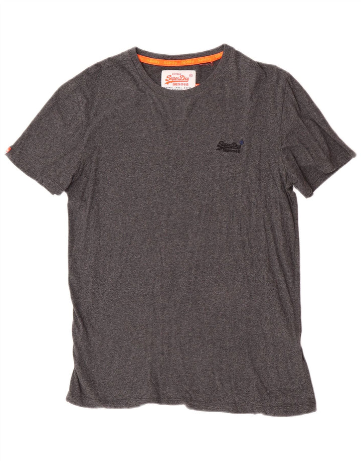 Superdry Mens T-Shirt Top Large Grey Flecked Cotton