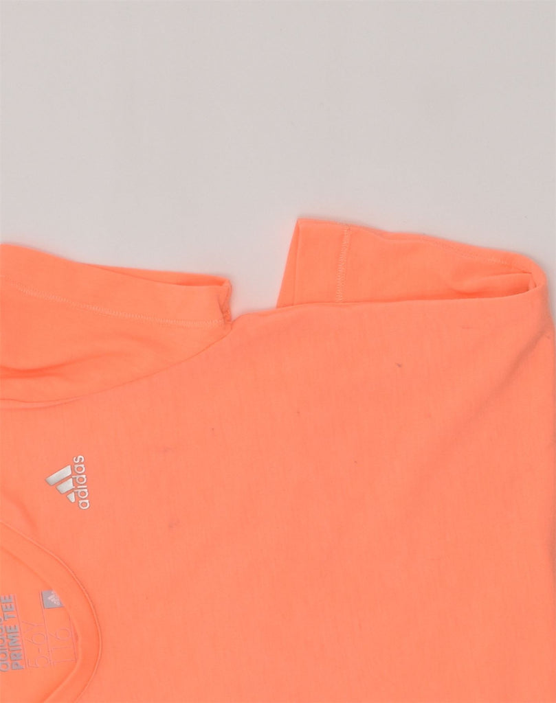 ADIDAS Boys T-Shirt Top 5-6 Years Orange Polyester | Vintage Adidas | Thrift | Second-Hand Adidas | Used Clothing | Messina Hembry 