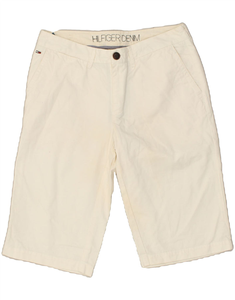 TOMMY HILFIGER Mens Bermuda Shorts W32 Medium  White Cotton | Vintage Tommy Hilfiger | Thrift | Second-Hand Tommy Hilfiger | Used Clothing | Messina Hembry 