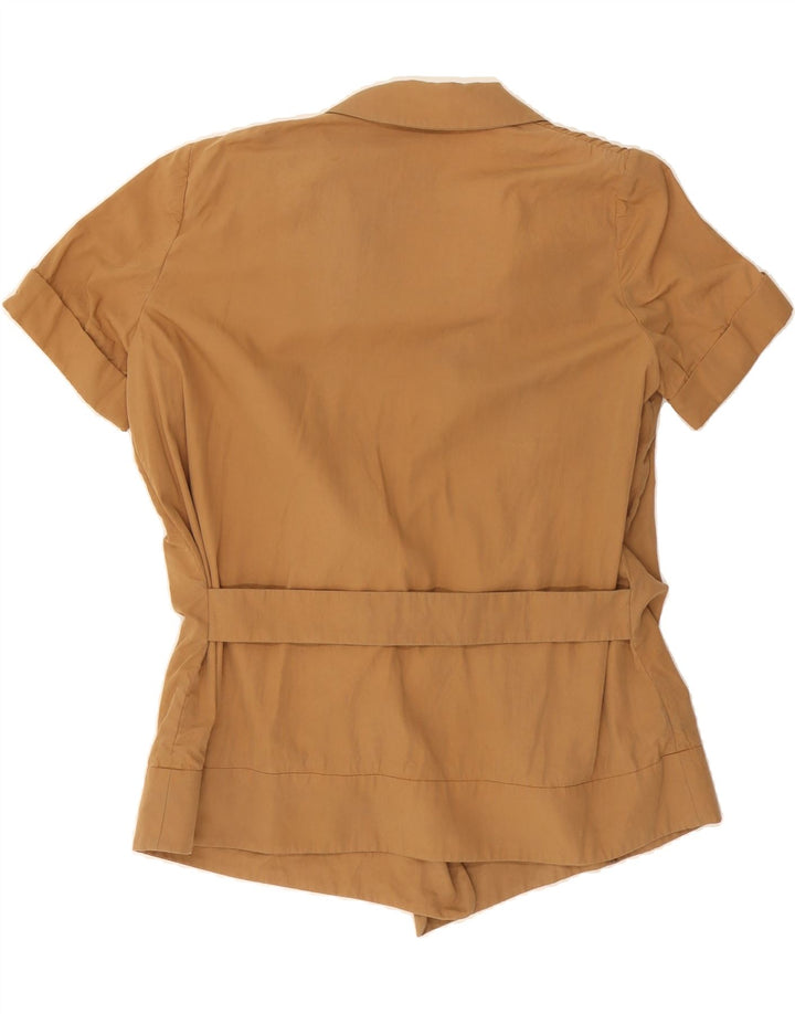 JUST CAVALLI Womens Short Sleeve 1 Button Blazer Jacket IT 44 Medium Brown Vintage Just Cavalli and Second-Hand Just Cavalli from Messina Hembry 