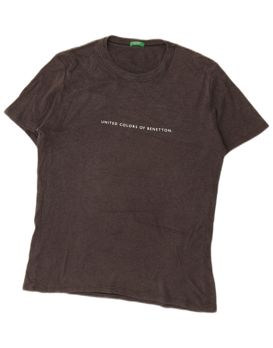 Benetton Womens Graphic T-Shirt Top UK 16 Large Grey