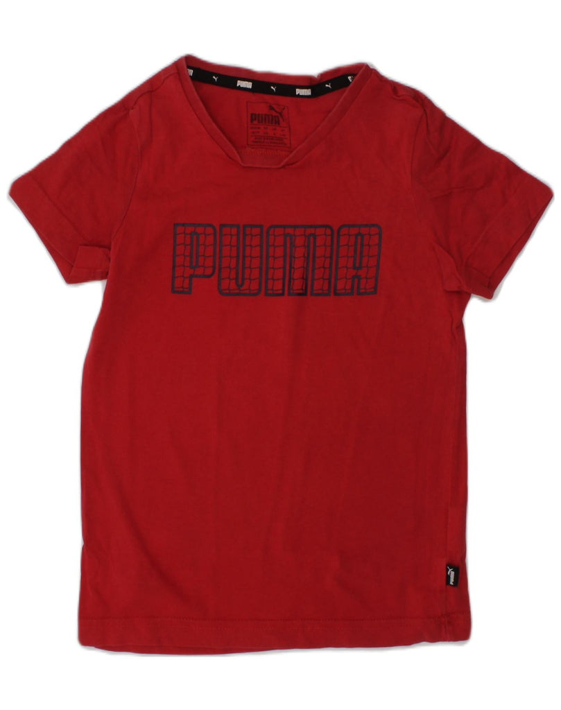 PUMA Boys Graphic T-Shirt Top 5-6 Years Red Cotton | Vintage Puma | Thrift | Second-Hand Puma | Used Clothing | Messina Hembry 