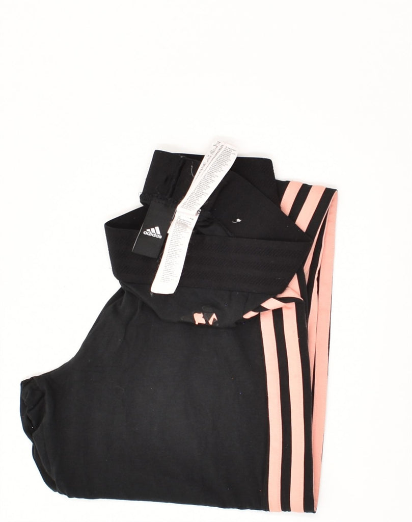 ADIDAS Womens Leggings UK 4 XS  Black Cotton | Vintage Adidas | Thrift | Second-Hand Adidas | Used Clothing | Messina Hembry 