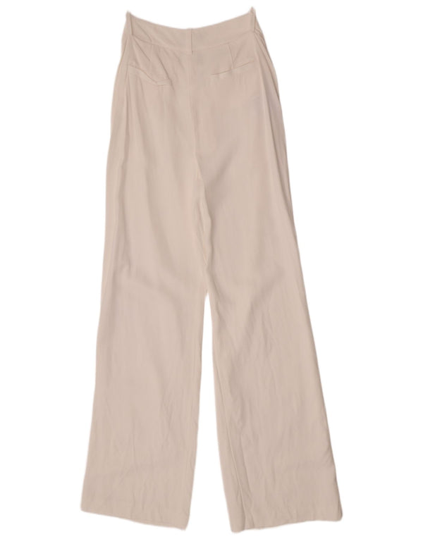 Reiss Womens Wide Leg Casual Trousers UK 10 Small W28 L33 White