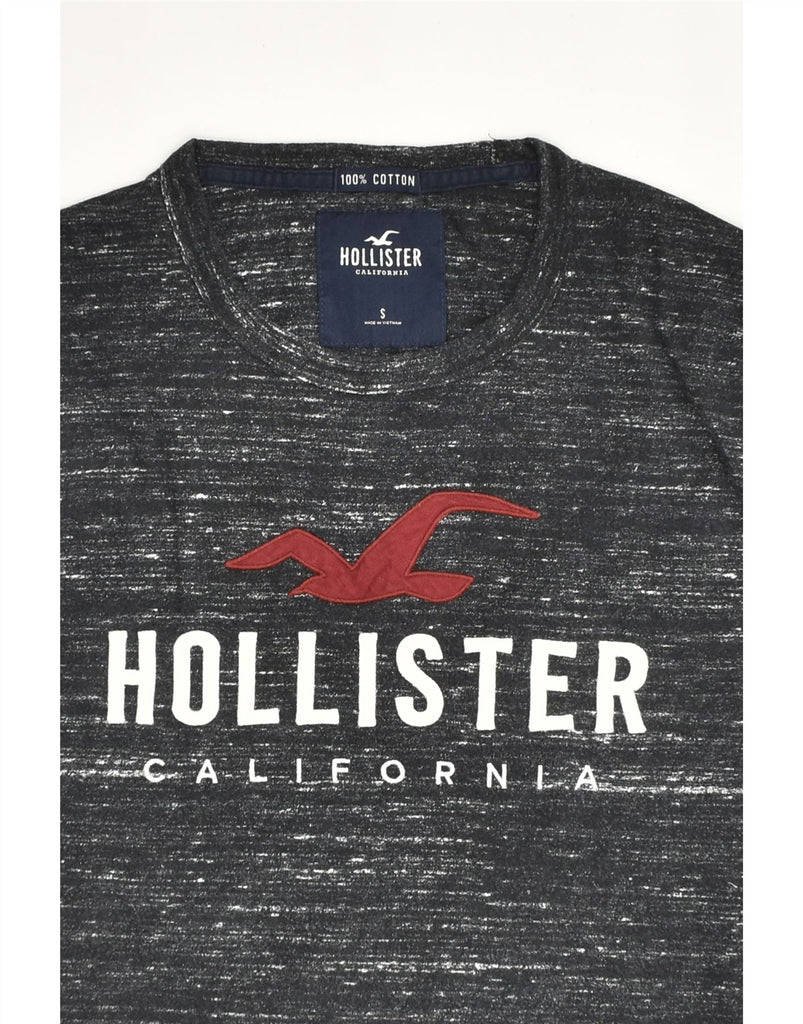 HOLLISTER Mens Graphic Top Long Sleeve Small Black Pinstripe Cotton | Vintage Hollister | Thrift | Second-Hand Hollister | Used Clothing | Messina Hembry 