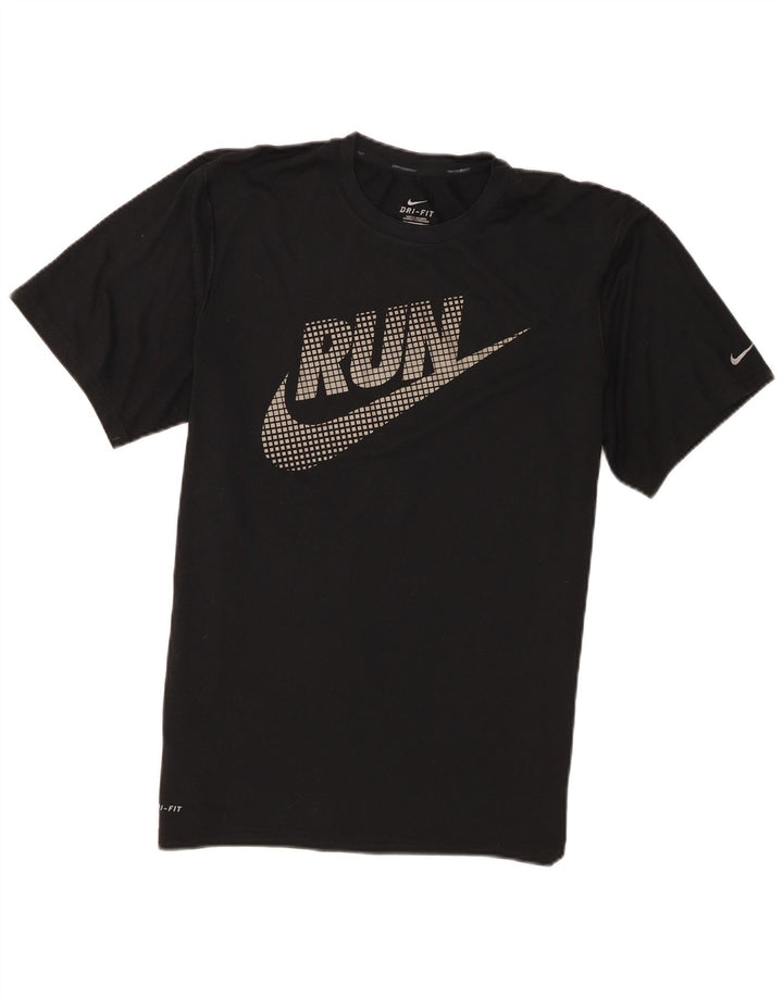 Nike Mens Dri Fit Graphic T-Shirt Top Medium Black Polyester