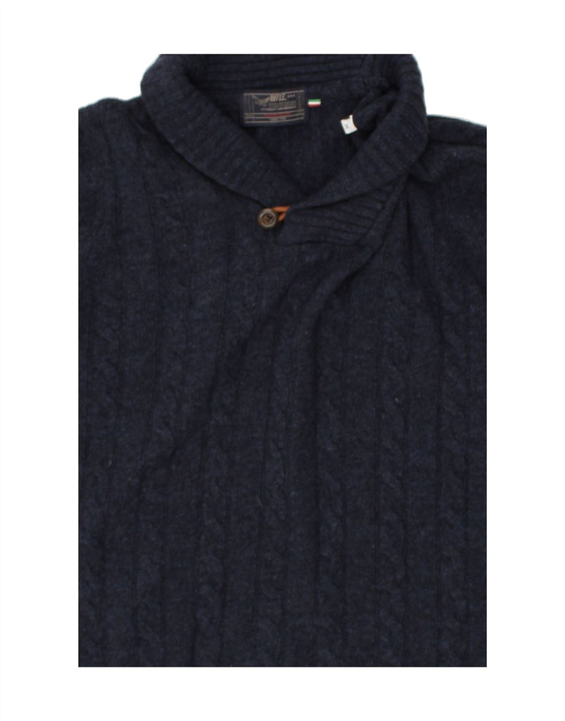 RIFLE Boys Shawl Neck Jumper Sweater 9-10 Years Medium Navy Blue Wool | Vintage Rifle | Thrift | Second-Hand Rifle | Used Clothing | Messina Hembry 