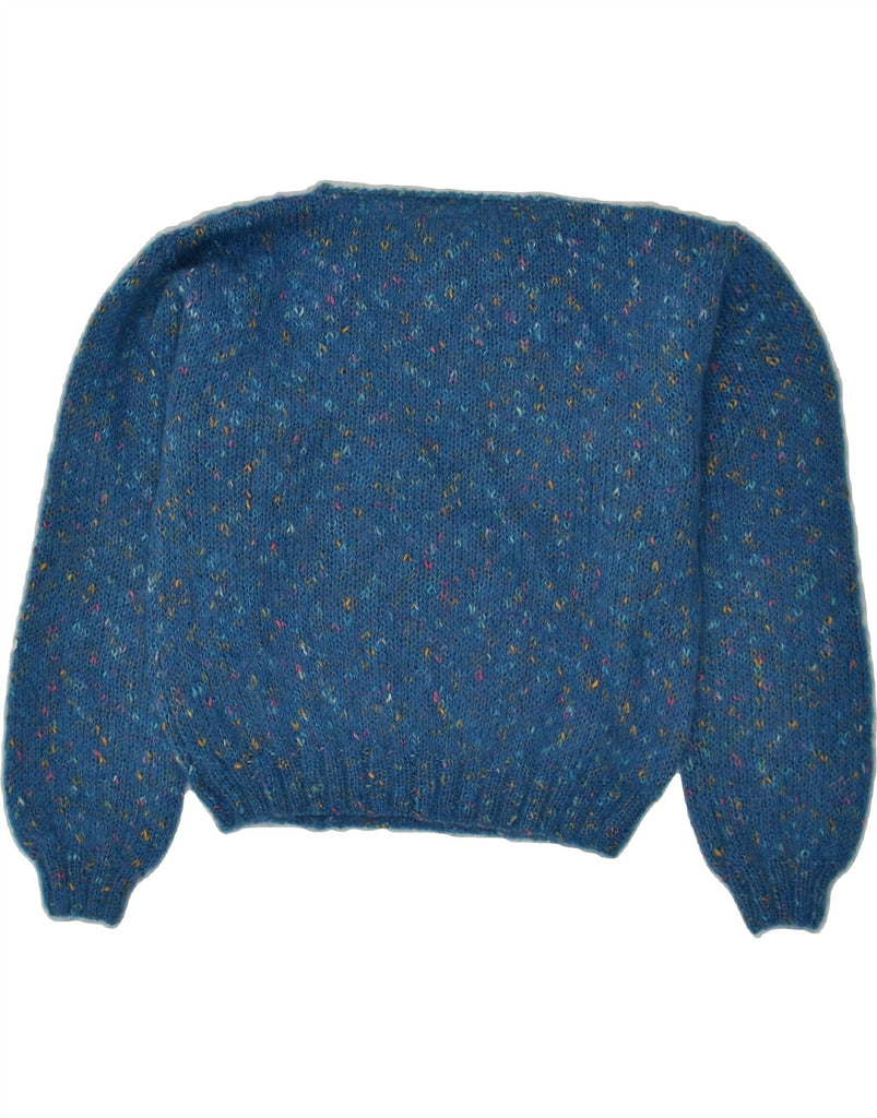 VINTAGE Womens Boat Neck Jumper Sweater UK 16 Large Blue Flecked | Vintage Vintage | Thrift | Second-Hand Vintage | Used Clothing | Messina Hembry 