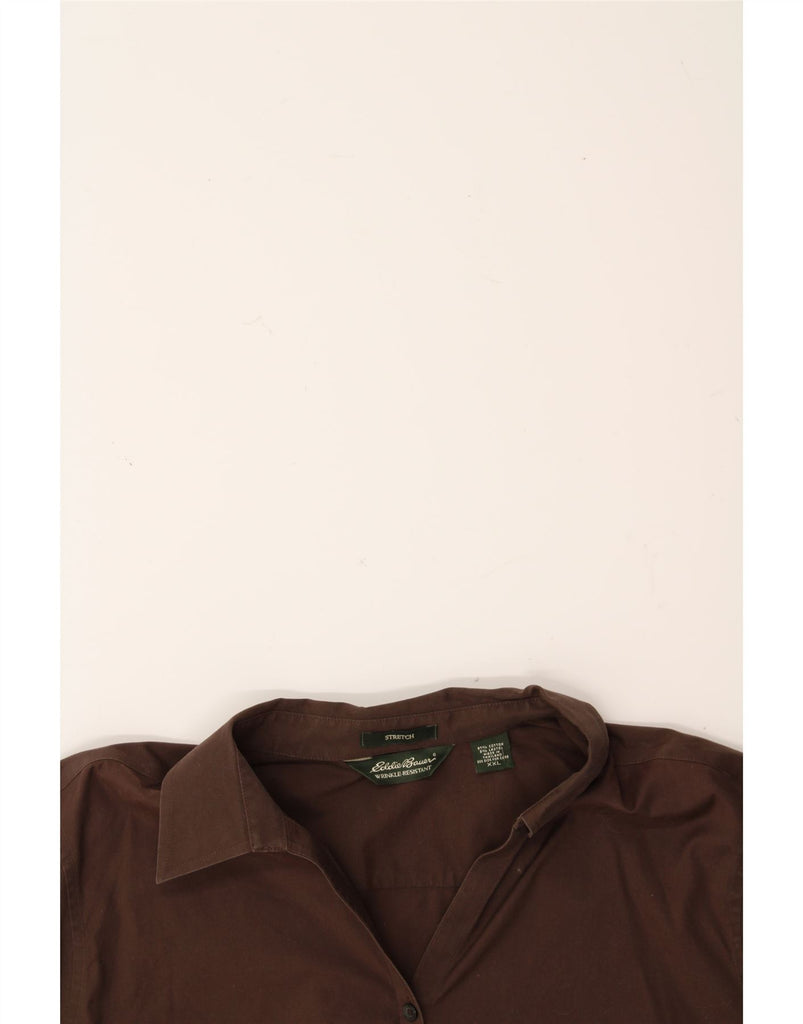 EDDIE BAUER Womens 3/4 Sleeve Shirt UK 20 2XL Brown Cotton Vintage Eddie Bauer and Second-Hand Eddie Bauer from Messina Hembry 