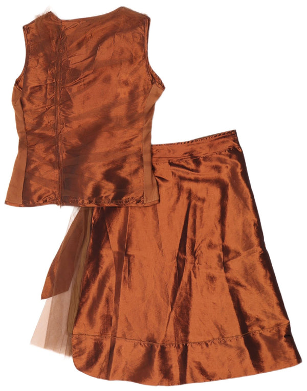 James Lakeland Womens Wrap 2 Piece Skirt Set UK 14 Large W32 Brown Nylon