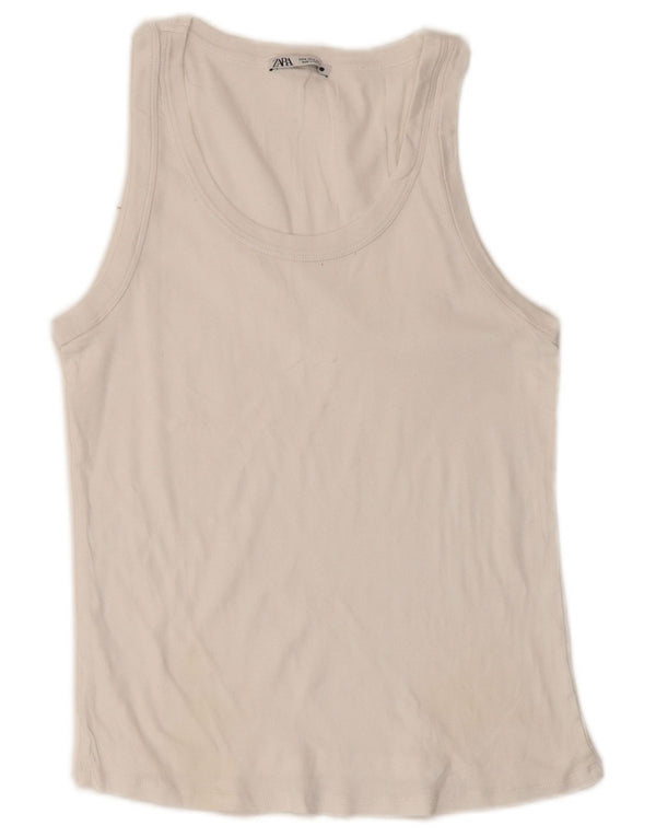 Zara Womens Vest Top UK 12 Medium White