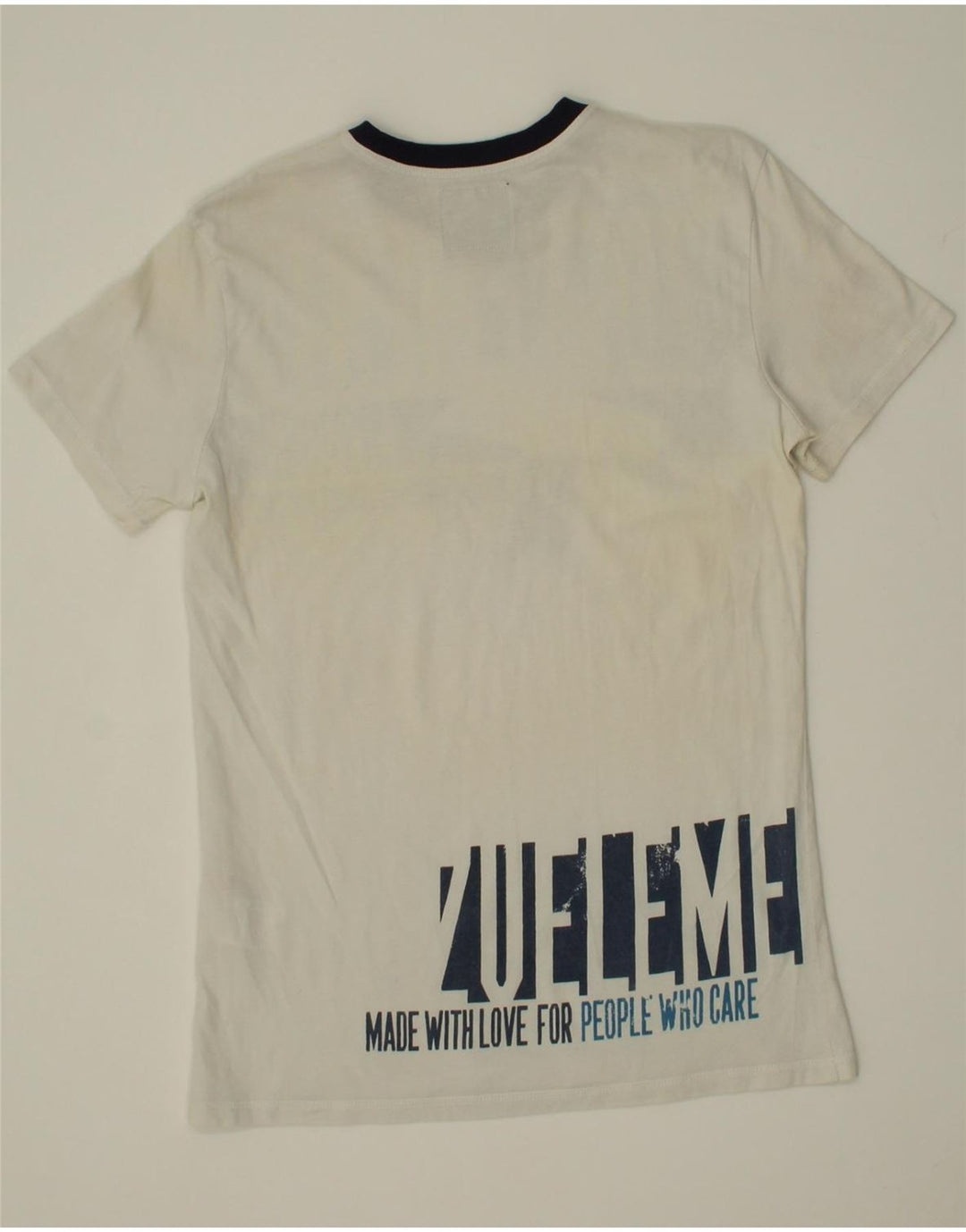 ZU ELEMENTS Mens Graphic T-Shirt Top Medium White Cotton Vintage Zu Elements and Second-Hand Zu Elements from Messina Hembry 