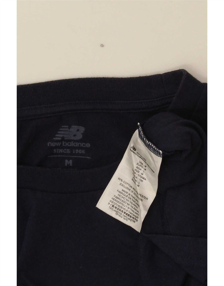 New Balance Mens Graphic T-Shirt Top Medium Navy Blue Cotton