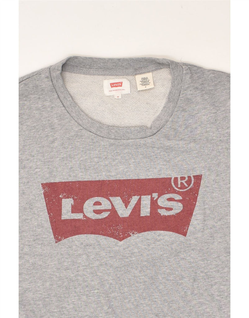 LEVI'S Mens Graphic Sweatshirt Jumper Medium Grey Cotton | Vintage Levi's | Thrift | Second-Hand Levi's | Used Clothing | Messina Hembry 