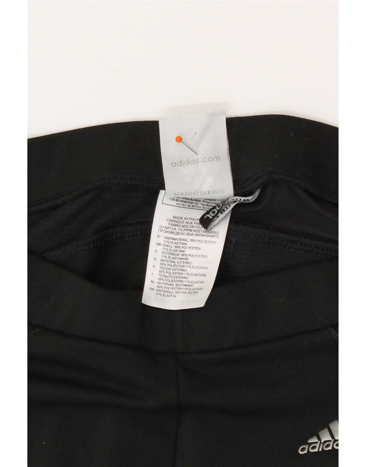 Adidas Womens Climacool Capri Leggings UK 12 Medium Black Polyester