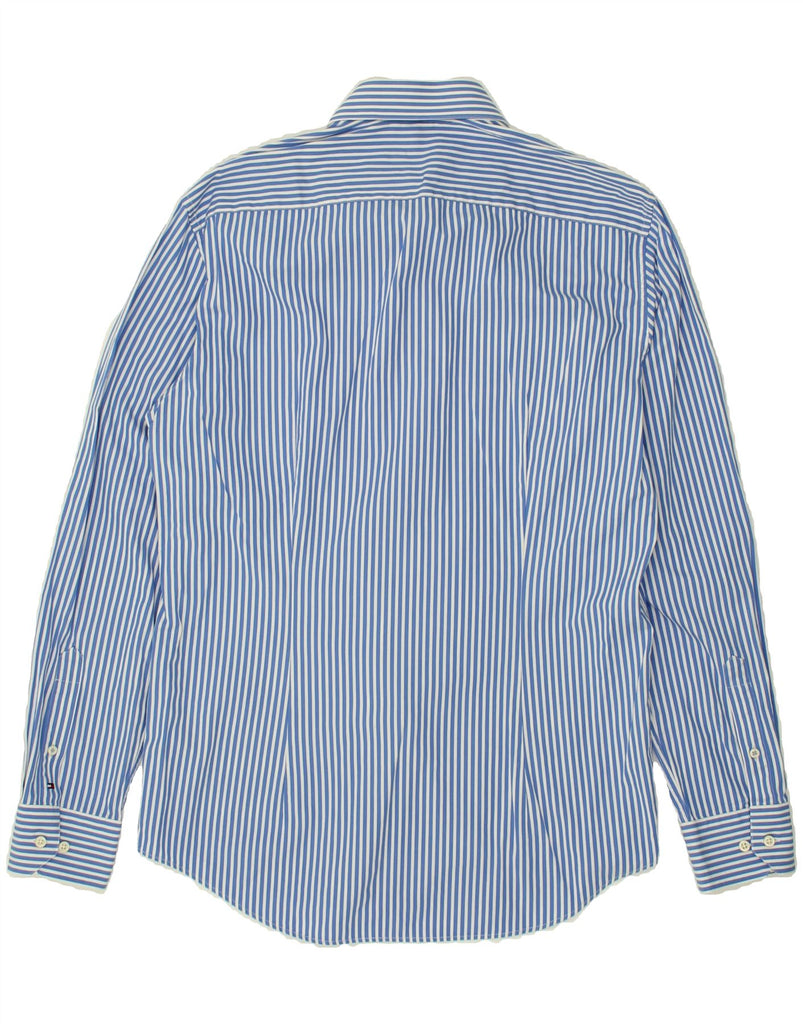 TOMMY HILFIGER Mens Slim Fit Shirt Size 41 16 Large Blue Pinstripe Cotton Vintage Tommy Hilfiger and Second-Hand Tommy Hilfiger from Messina Hembry 