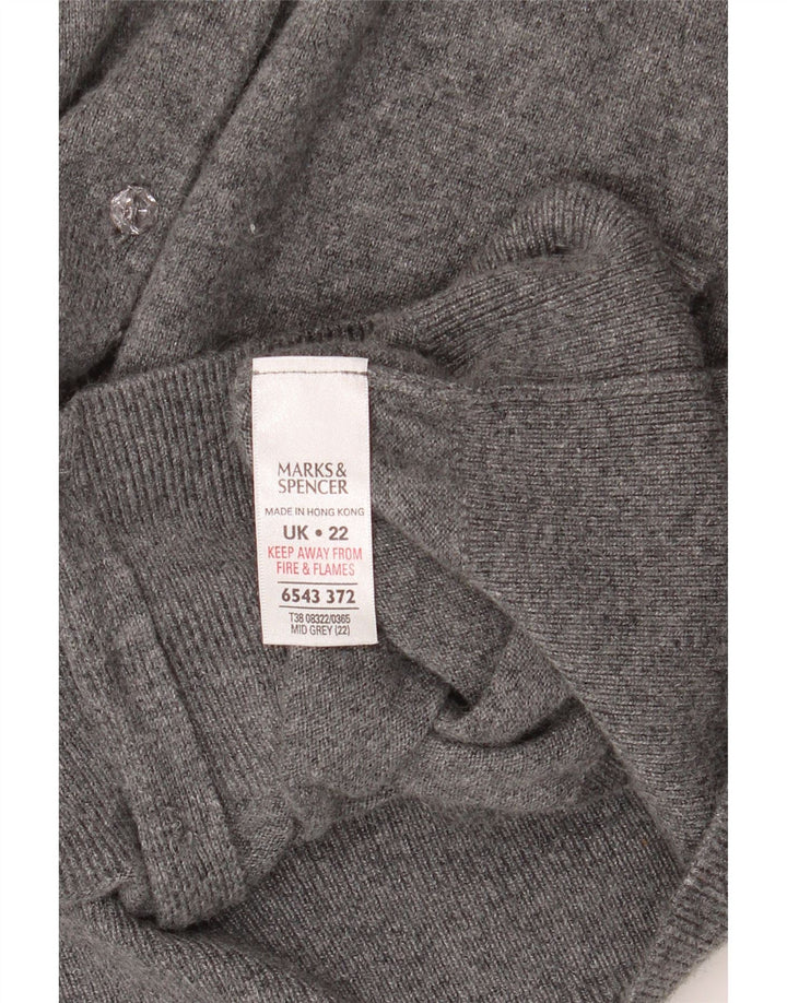 Marks & Spencer Womens Cardigan Sweater UK 22 3XL  Grey Viscose