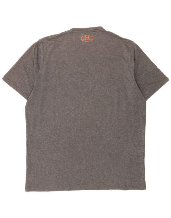 Under Armour Mens Heat Gear Graphic T-Shirt Top Large Grey