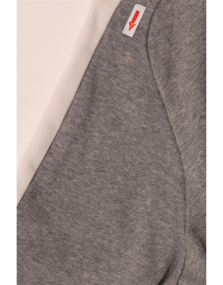 Puma Womens Tracksuit Top Jacket UK 16 Large Grey Colourblock Cotton