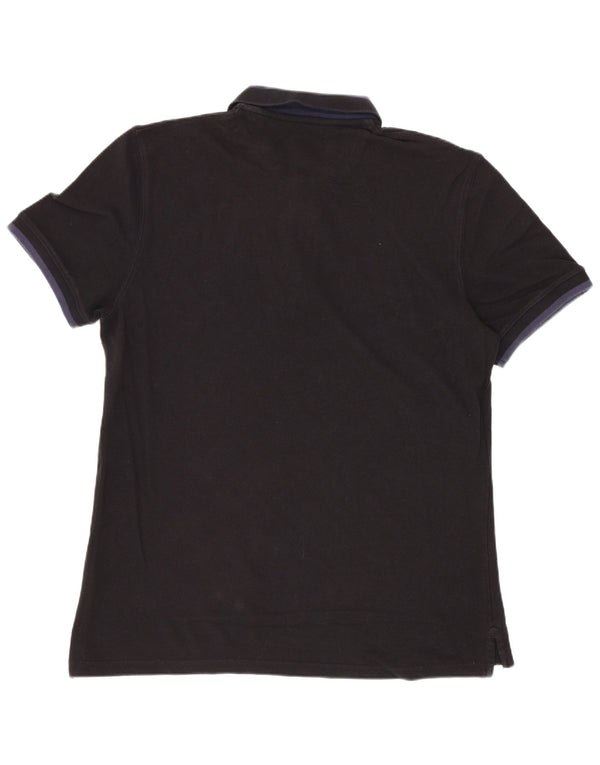 Massimo Dutti Mens Casual Fit Polo Shirt XL Black Colourblock
