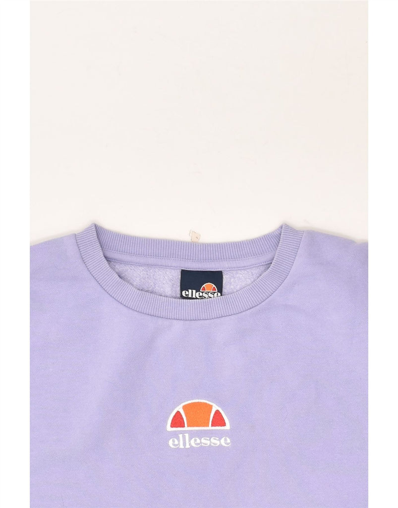 ELLESSE Womens Oversized Graphic Sweatshirt Jumper UK 16 Large Purple | Vintage Ellesse | Thrift | Second-Hand Ellesse | Used Clothing | Messina Hembry 