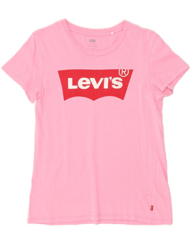 LEVI'S Womens Graphic T-Shirt Top UK 10 Small Pink | Vintage Levi's | Thrift | Second-Hand Levi's | Used Clothing | Messina Hembry 