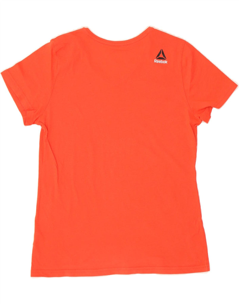 REEBOK Womens Graphic T-Shirt Top UK 16/18 Large Red Cotton Vintage Reebok and Second-Hand Reebok from Messina Hembry 