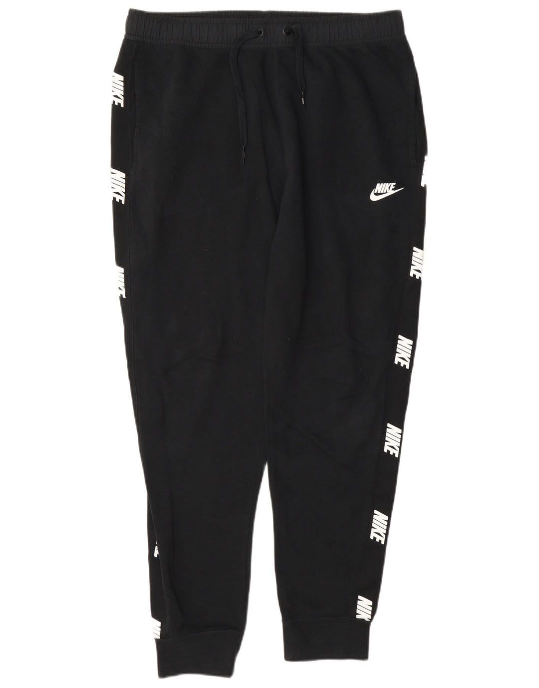 Nike Mens Graphic Tracksuit Trousers Joggers Medium Black Cotton