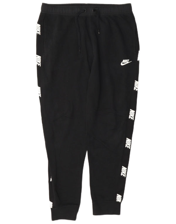 Nike Mens Graphic Tracksuit Trousers Joggers Medium Black Cotton