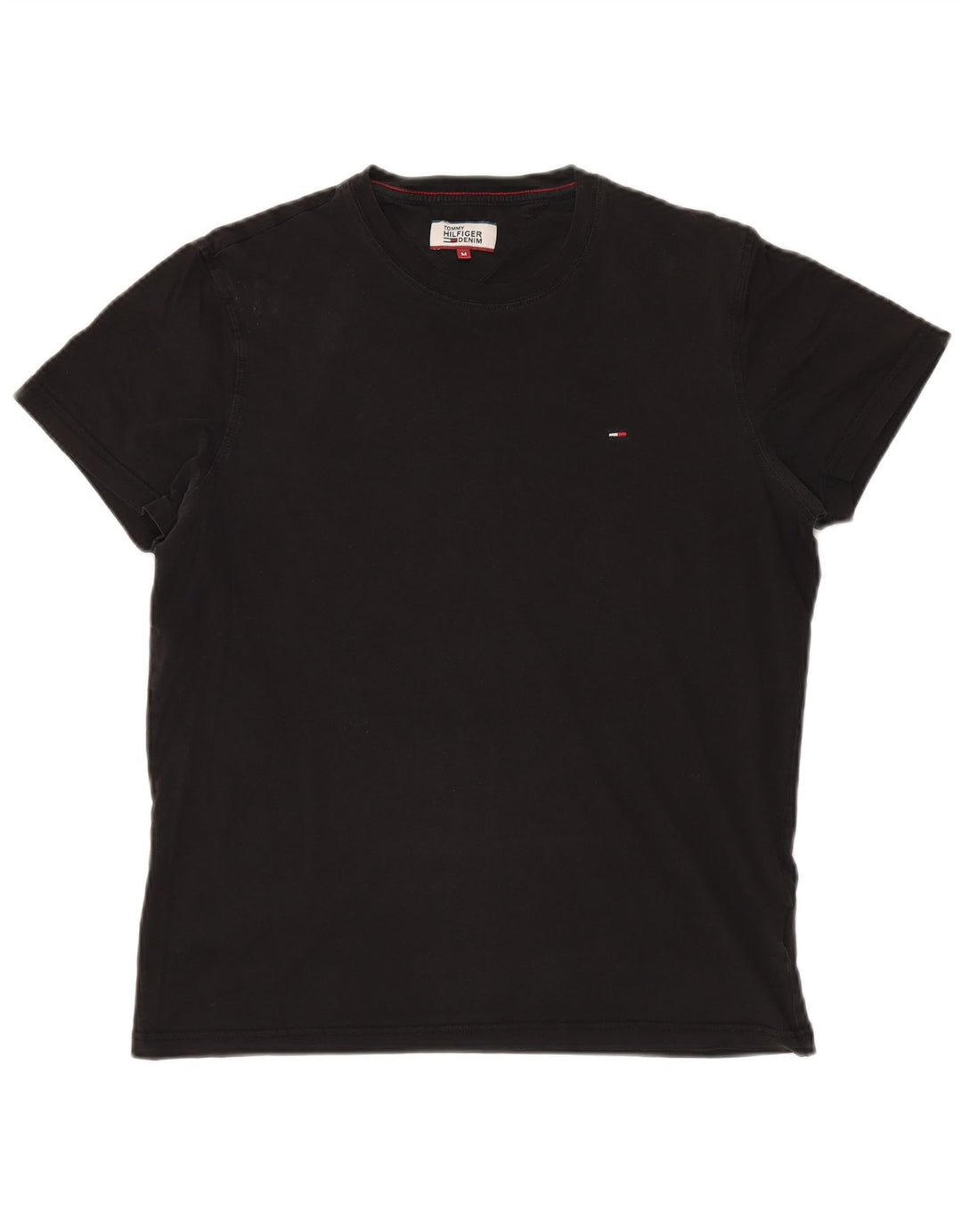 TOMMY HILFIGER Mens T-Shirt Top Medium Black Cotton