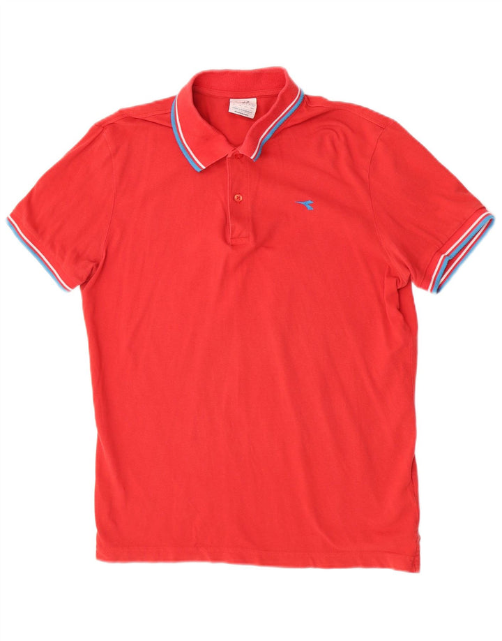 Diadora Mens Polo Shirt Large Red Cotton