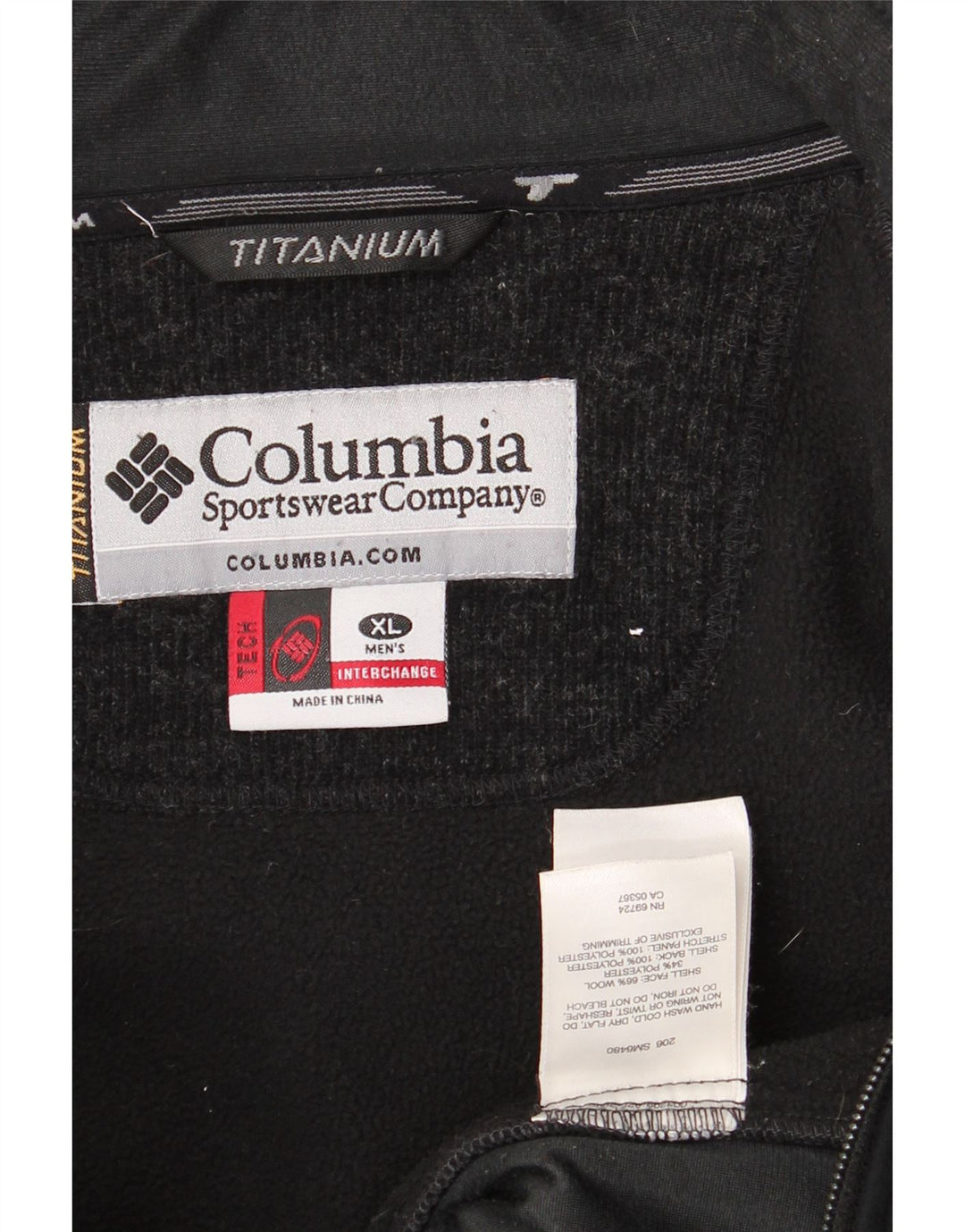 COLUMBIA Mens Titanium Tracksuit Top Jacket XL Navy Blue Colourblock Wool