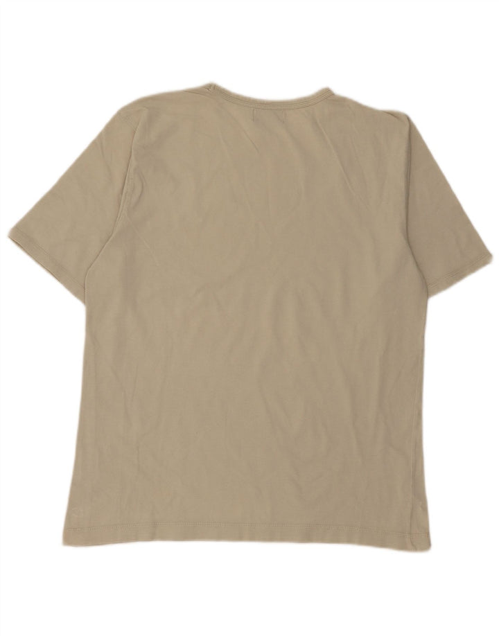 Kappa Womens T-Shirt Top UK 14 Medium Beige Cotton