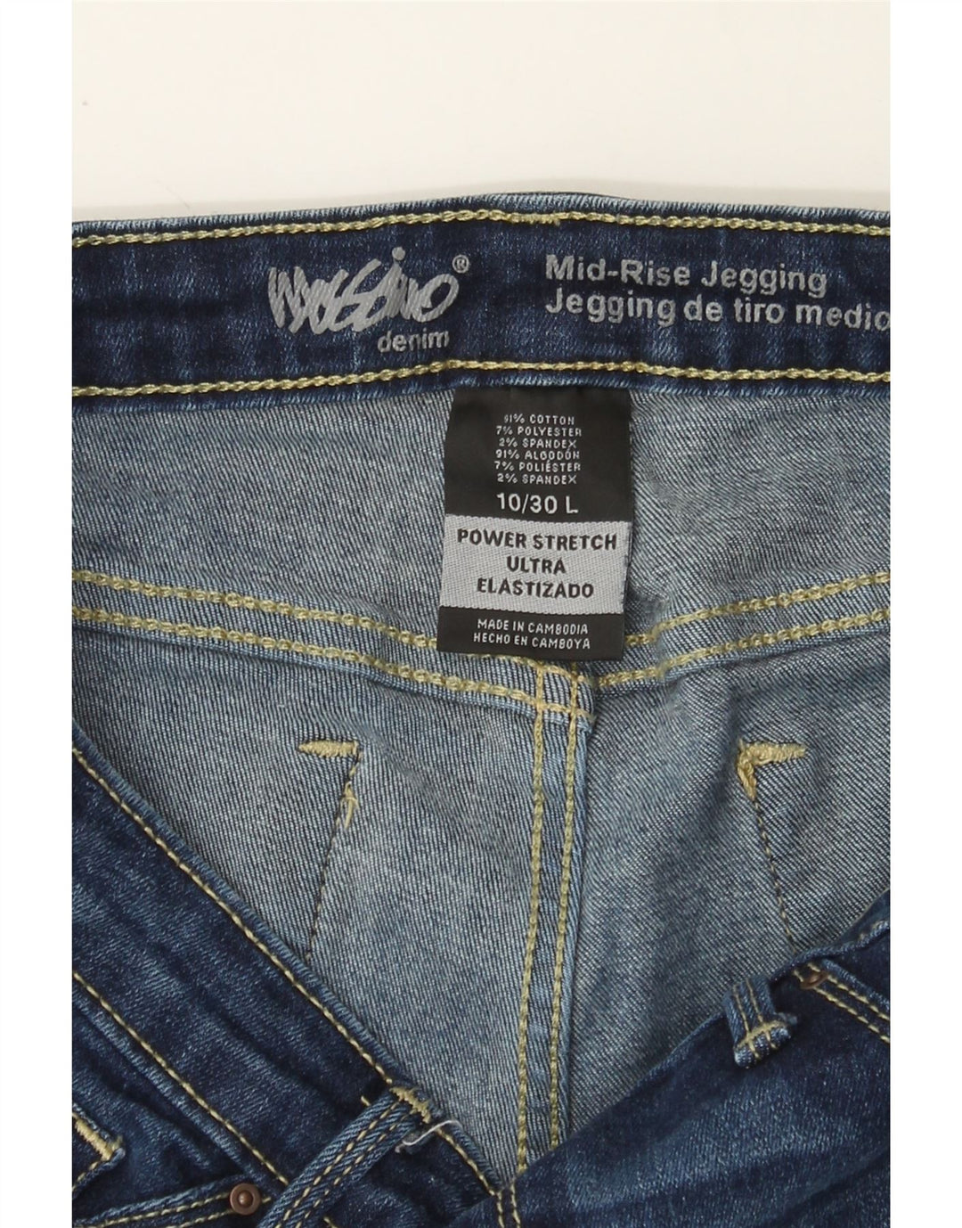 MOSSIMO Womens Mid Rise Jegging Jeans US 10 Large W30 L30 Blue Cotton Vintage Mossimo and Second-Hand Mossimo from Messina Hembry 