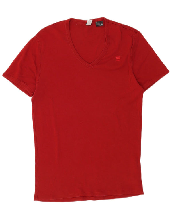 G-Star Mens T-Shirt Top Large Red Cotton