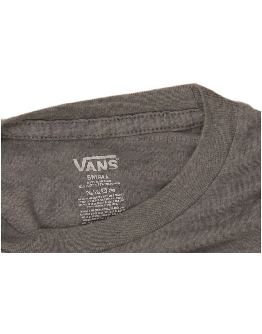 VANS Womens Graphic Top Long Sleeve UK 10 Small Grey Cotton