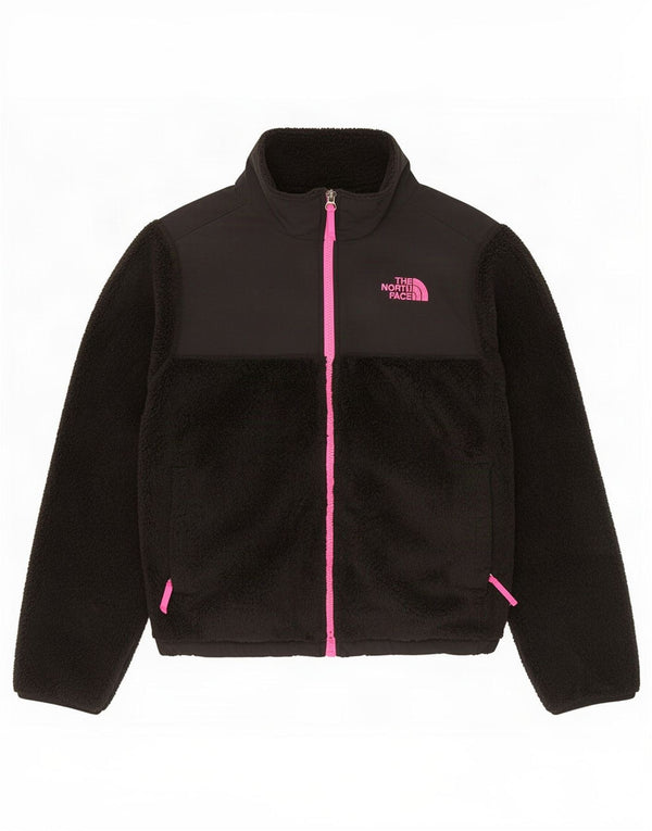 The North Face Girls Fleece Jacket 14-15 Years Large Black Colourblock