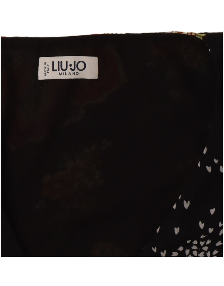 Liu Jo Womens Tiered Dress UK 12 Medium Black Paisley