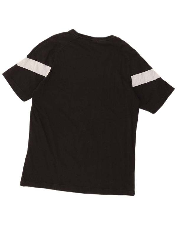Puma Mens T-Shirt Top Large Black Colourblock Cotton
