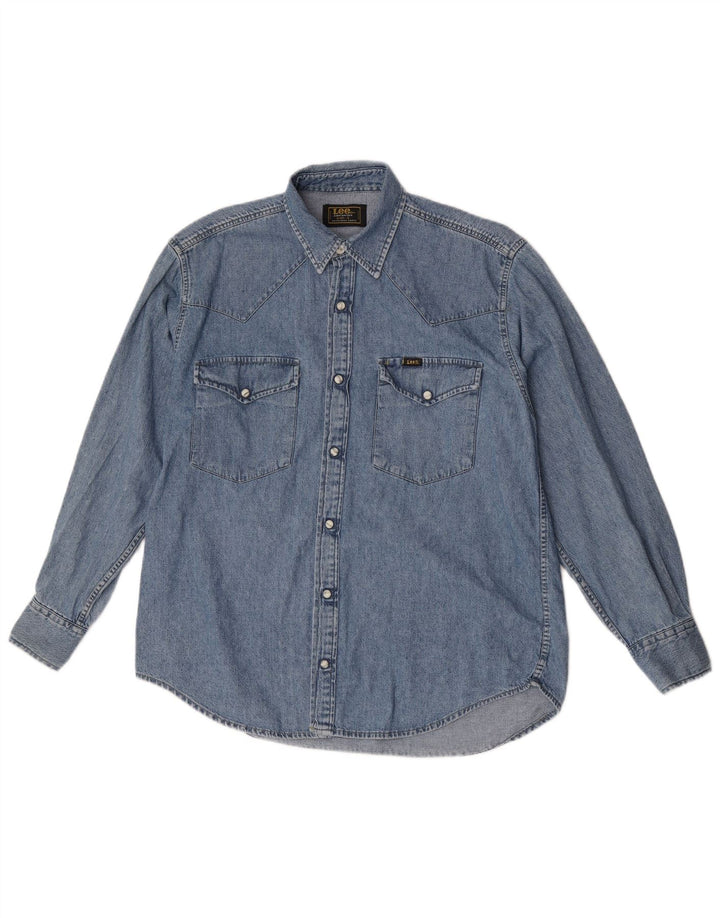 Lee Mens Denim Shirt Small Blue Cotton