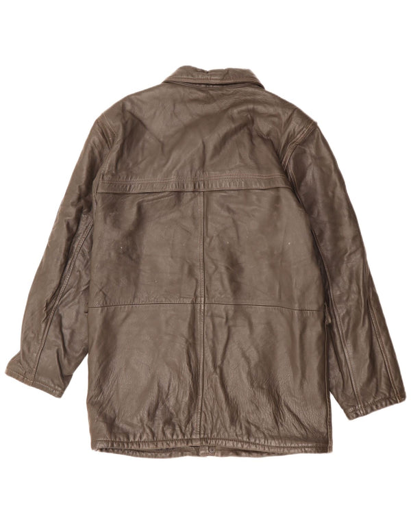 Vintage Mens Leather Jacket IT 48 Medium Brown Leather
