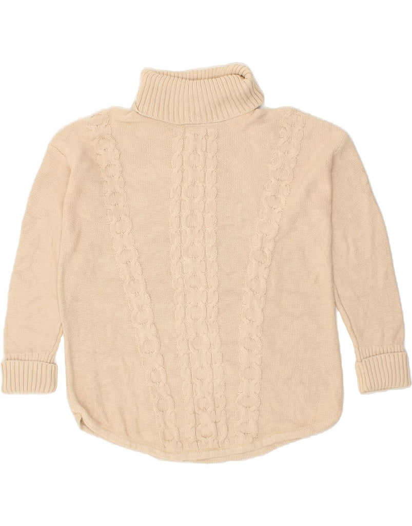 L.L.BEAN Womens Roll Neck Jumper Sweater UK 16 Large Beige Cotton | Vintage L.L.Bean | Thrift | Second-Hand L.L.Bean | Used Clothing | Messina Hembry 