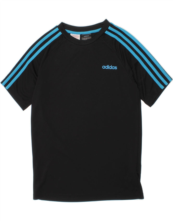 ADIDAS Boys T-Shirt Top 11-12 Years Black Polyester Vintage Adidas and Second-Hand Adidas from Messina Hembry 