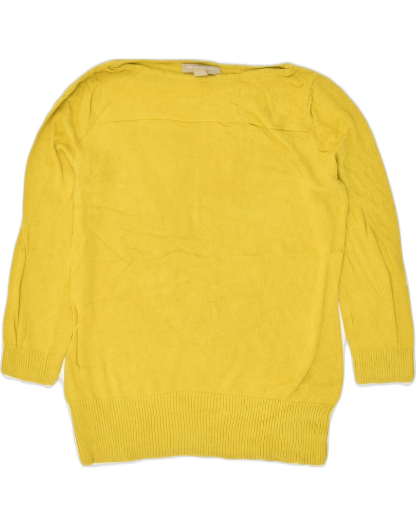 BANANA REPUBLIC Womens 3/4 Sleeve Boat Neck Jumper Sweater UK 6 XS Yellow | Vintage Banana Republic | Thrift | Second-Hand Banana Republic | Used Clothing | Messina Hembry 