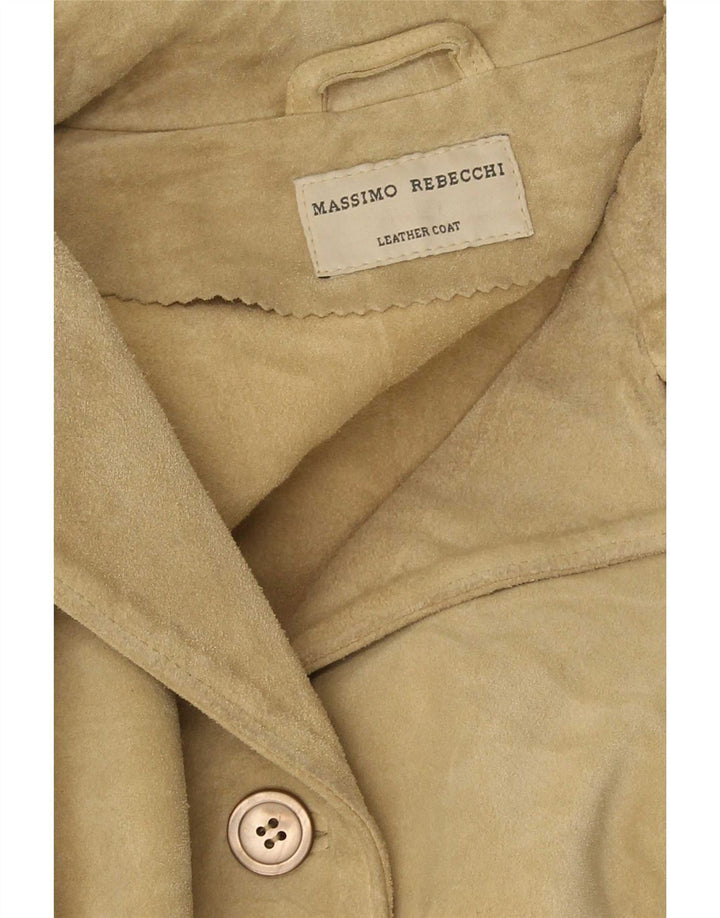 Massimo Rebecchi Womens 4 Button Suede Blazer Jacket UK 14 Medium Beige