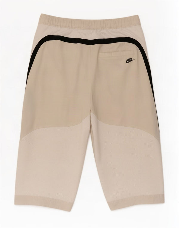Nike Boys Bermuda Sport Shorts 10-11 Years Beige Colourblock Polyester