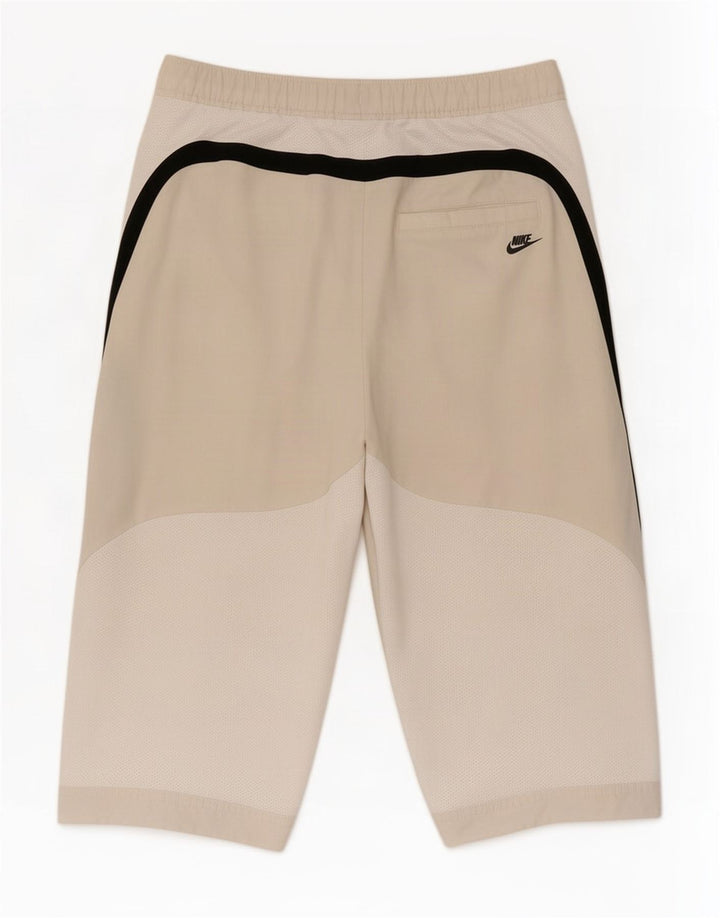 Nike Boys Bermuda Sport Shorts 10-11 Years Beige Colourblock Polyester