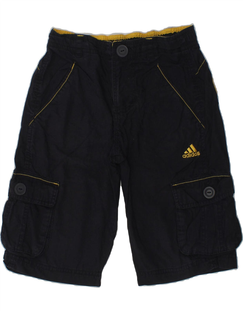 ADIDAS Boys Cargo Shorts 7-8 Years W24 Navy Blue | Vintage Adidas | Thrift | Second-Hand Adidas | Used Clothing | Messina Hembry 