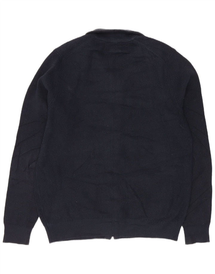 Marks & Spencer Mens Cardigan Sweater Medium Navy Blue Polyester